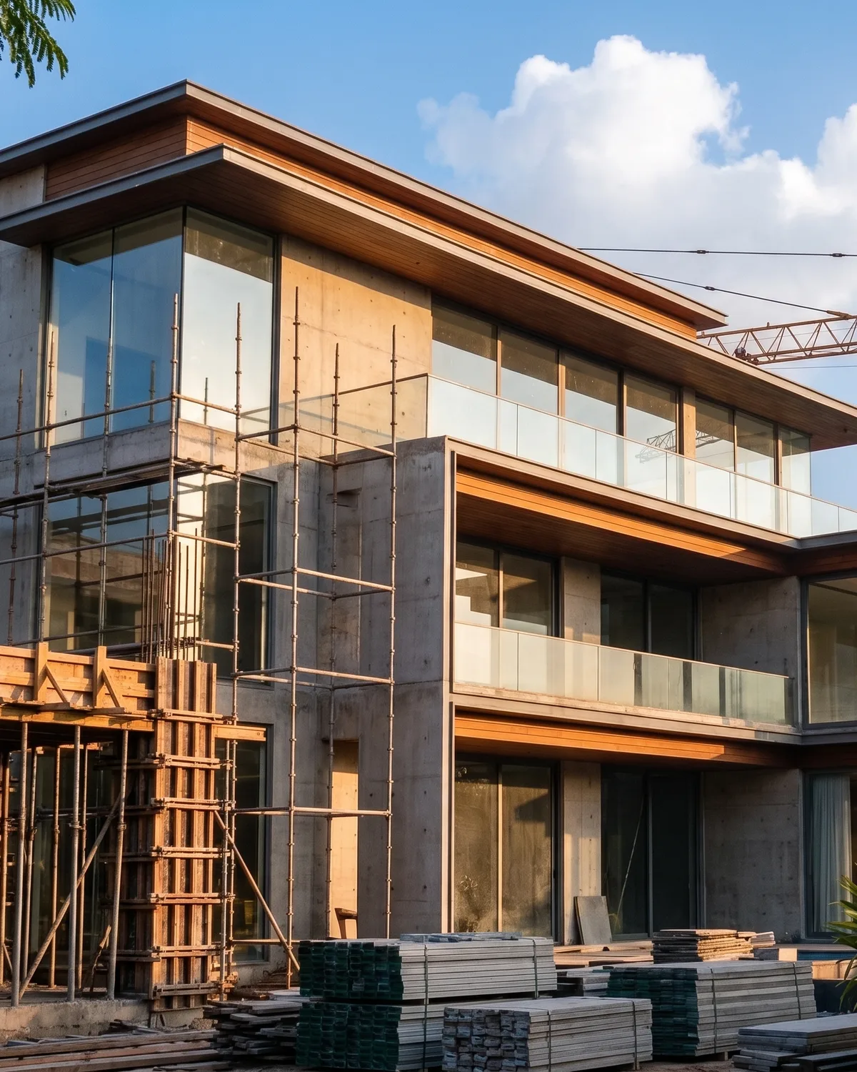 A premium modern home under construction by Ciara Homes in Bengaluru